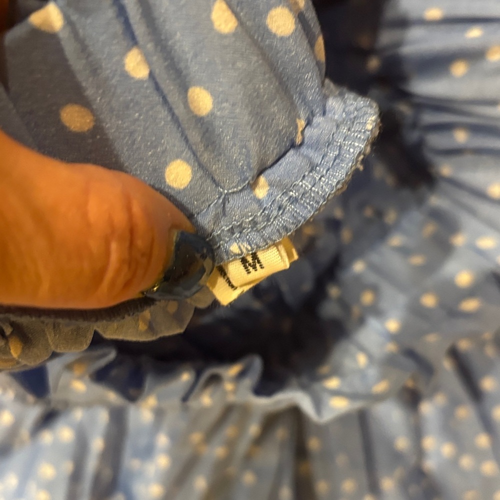 Blue Polka Dot Pleated A-Line Skirt - Picture 2 of 8